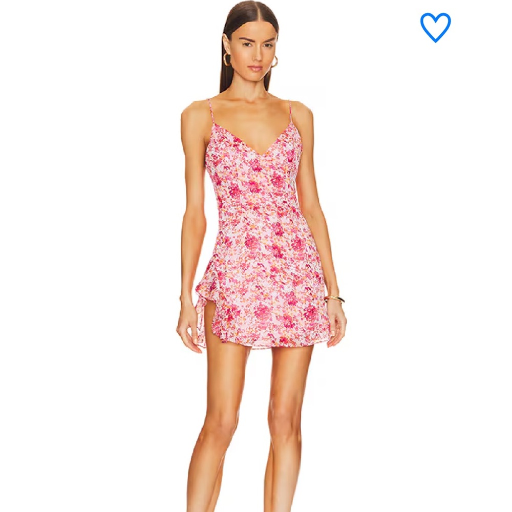 Superdown Pink Ruched Skater Mini Skirt